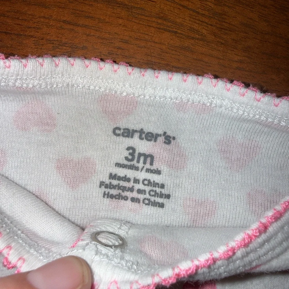 Carter's Pink‎ Heart Print Footie